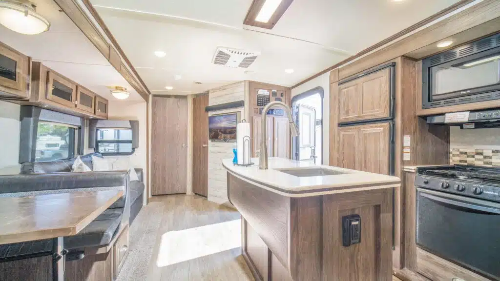 Interior of Travel Trailer at Moab RV and Glamping Resort
