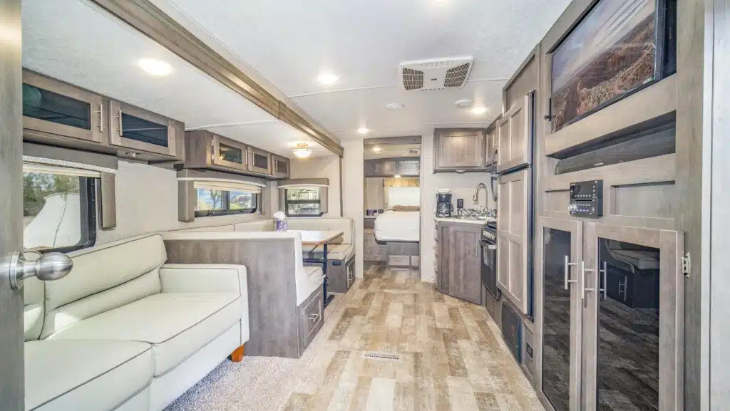 Interior of Travel Trailer at Moab RV and Glamping Resort