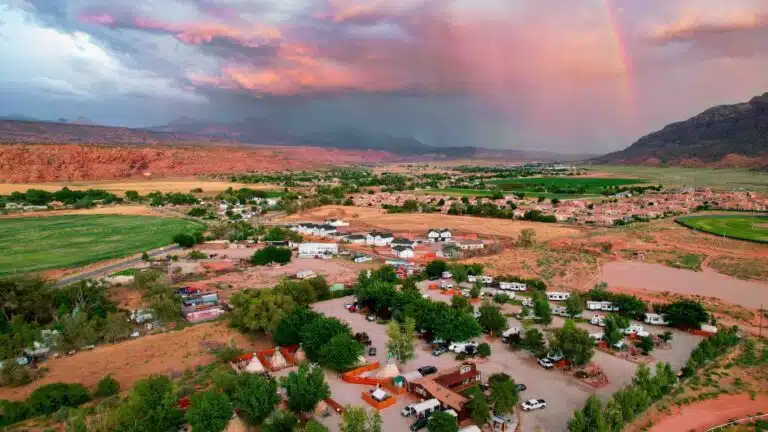 Aerial view of Moab RV and Glamping Resort