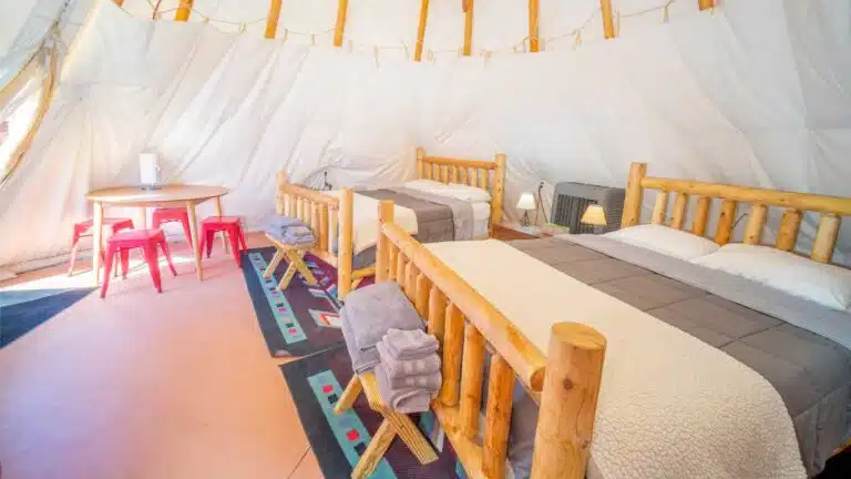 Interior Tipi at Moab RV and Glamping Resort